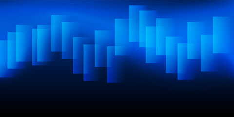 A modern abstract design featuring a smooth blue gradient background with overlapping transparent squares. Harmonious colors, professional look, ideal for business use, websites, etc. Vector design.
