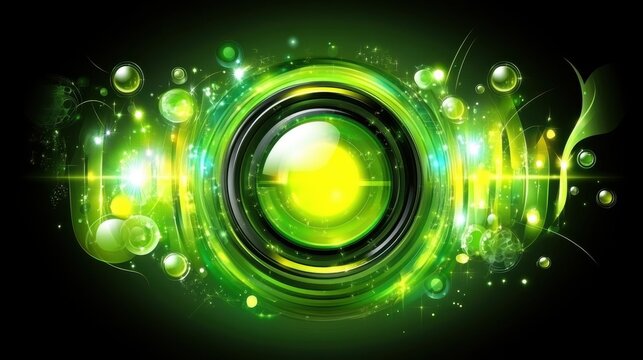 Vibrant Green Abstract Design - Powered by Adobe