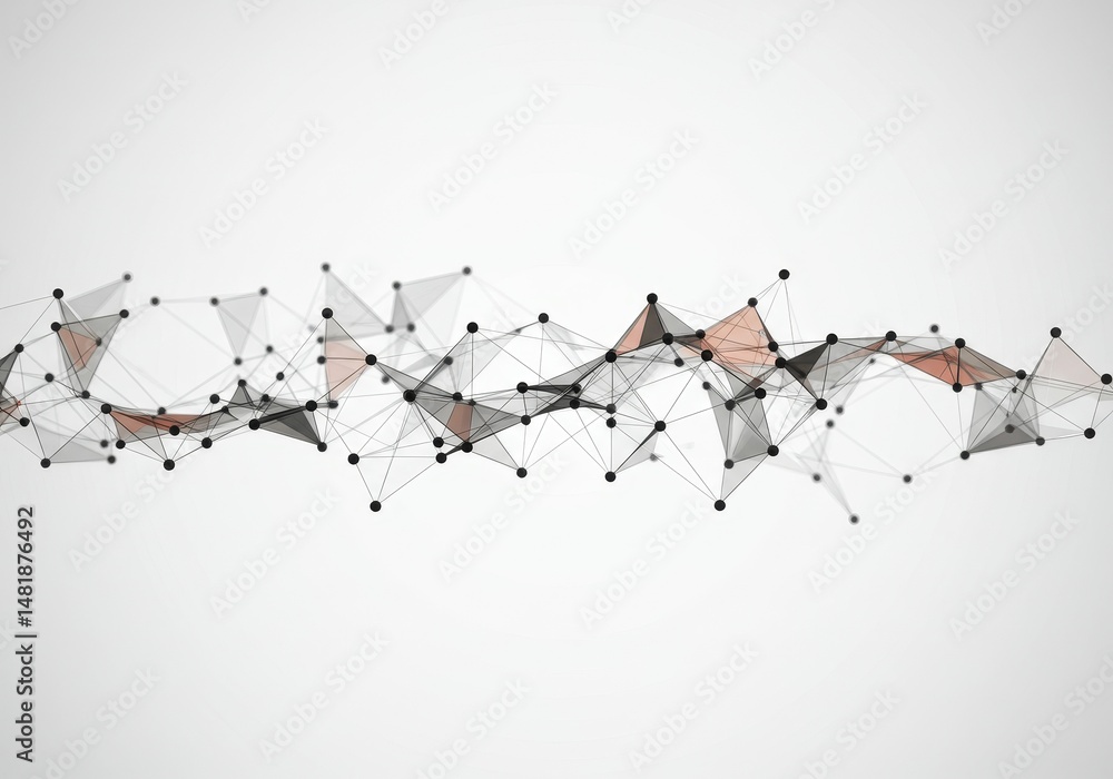 Poster abstract background gray pink black geometric lines dots plexus mesh 3d