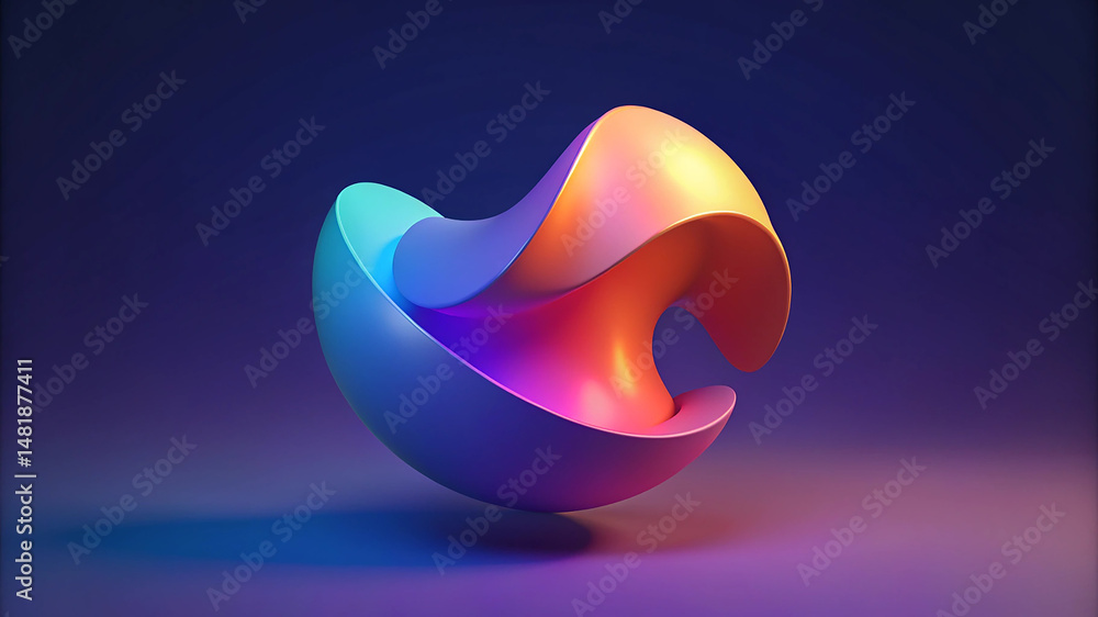 Poster abstract colorful shape background in 3d rendering with vibrant aesthetics
