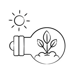 Easy to use hand drawn icon of organic energy source