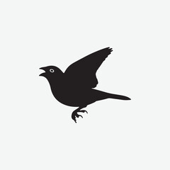 Indigo Bunting Silhouettes on White Background - Stunning Bird Art