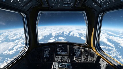 Naklejka premium Earth from Space - Awe-inspiring View of Our Blue Planet
