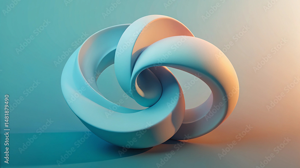 Aufkleber clean modern background with abstract twisted shape minimalist design