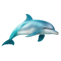 Majestic Dolphin in Vibrant Blue Hues , isolated on white background png