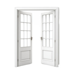 Elegant White Double Doors Opening to New Possibilities , isolated on white background png