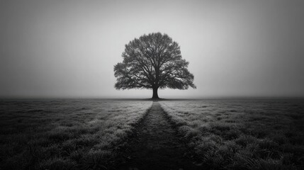 Obraz premium Lone Tree in Field