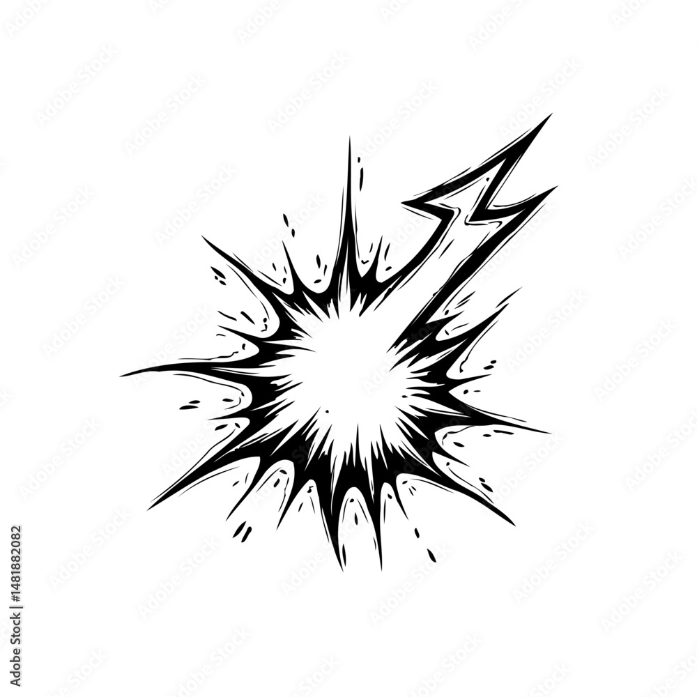 Poster dynamic burst graphic element with jagged edges for impactful design accentuation