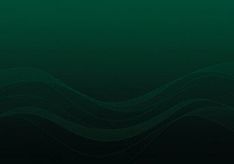 Abstract Background Green Flowing Waves Digital Art