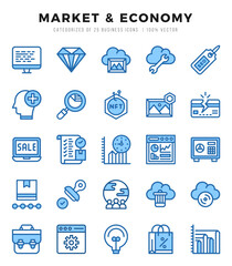 icons set. Market & Economy for web. app. vector illustration.