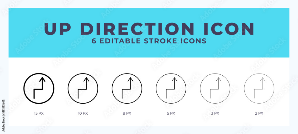 Poster up direction icon set with different stroke. design elements for logo. vector illustration.