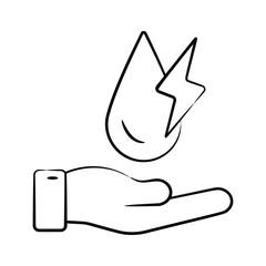 Trendy drawing style icon of water energy concept