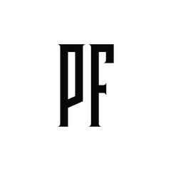 PF monogram logo design letter text name symbol monochrome logotype alphabet character simple logo