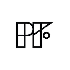 PF monogram logo design letter text name symbol monochrome logotype alphabet character simple logo