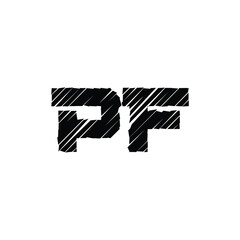 PF monogram logo design letter text name symbol monochrome logotype alphabet character simple logo