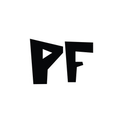 Fototapeta premium PF monogram logo design letter text name symbol monochrome logotype alphabet character simple logo