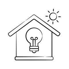 A hand drawn style icon of house energy, ready for premium use