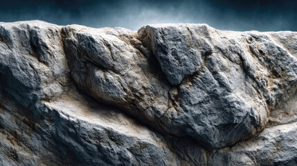 The old stone wall shows a rough texture under a vast blue sky, a natural landscape of mountain stones