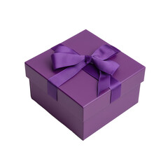 Elegant Purple Gift Box , isolated on white background png