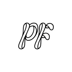 PF monogram logo design letter text name symbol monochrome logotype alphabet character simple logo