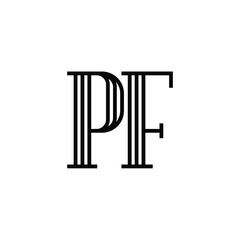 PF monogram logo design letter text name symbol monochrome logotype alphabet character simple logo