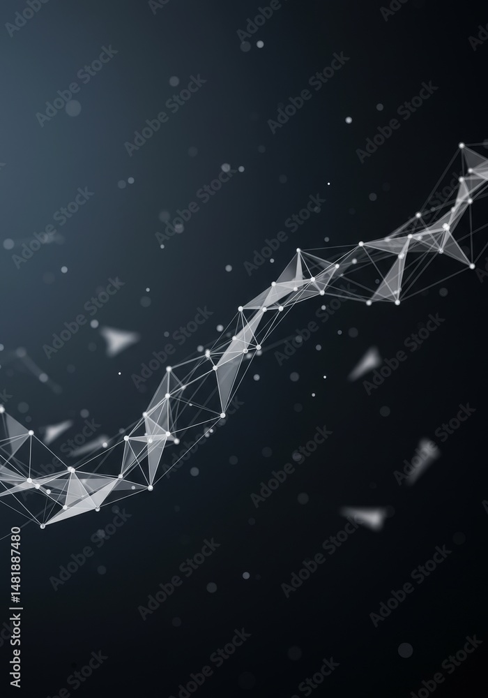 Poster abstract background illustration 3d gray triangular mesh