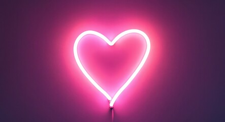 Luminous Heart A Glowing Symbol of Love in Vibrant Neon on a Dark Backdrop