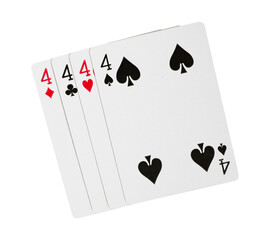 playing cards element isolated top view