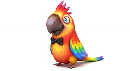 Naklejka premium Cheerful colorful parrot illustration