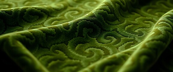 Fototapeta premium close up of a green fabric with swirls
