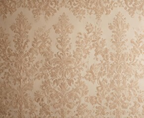 Fototapeta premium Elegant beige damask fabric with intricate floral pattern , damask, elegant