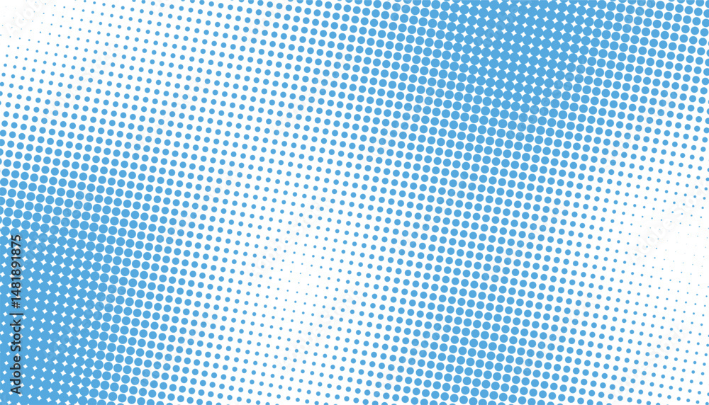 Aufkleber Digital blue dotted background with gradient effect. dotted background. monochrome halftone pattern. circles, dots