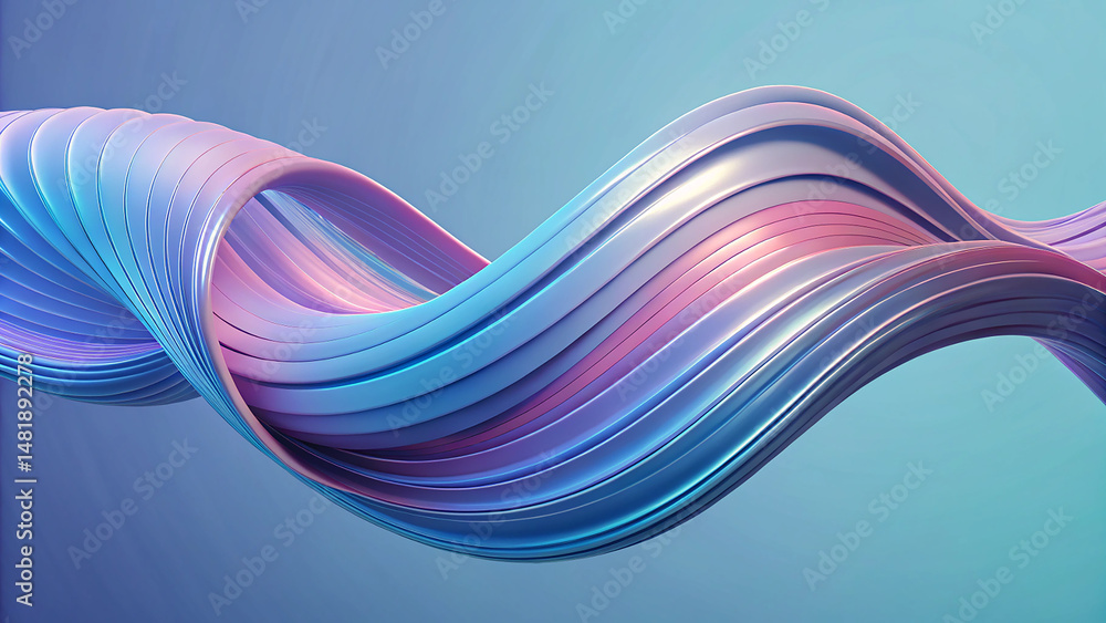 Fototapete 3d background of flowing abstract curve lines in elegant composition