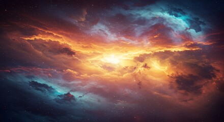 Fototapeta premium Abstract Background Image of Colorful Nebula and Starry Night Sky