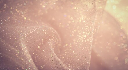 Abstract Background Iridescent Glitter Texture on Soft Pink Gold