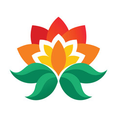 Abstract lotus flower vector illustration graphic design element with vibrant colors