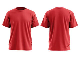 T-shirt Front and Back Plain Design Commercial Style on Transparent Background