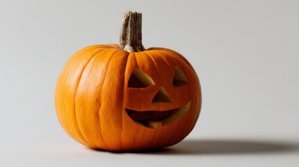 a large halloween pumpkin with cut out eyes