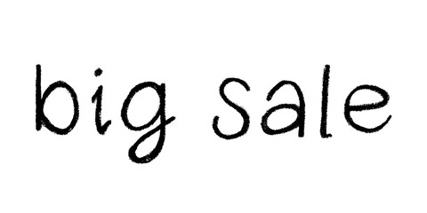 Big sale lettering Handwritten word Modern brush calligraphy Template for marketing ad, print, web, banner, poster, flyer Ink illustration