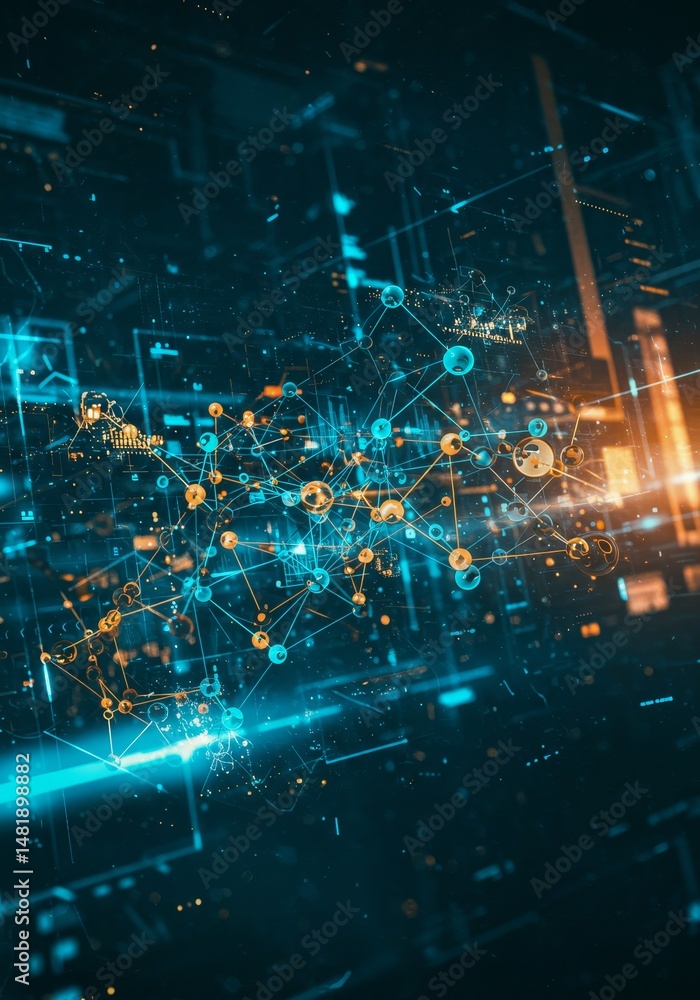 Poster abstract background of digital data network