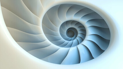 Fototapeta premium Abstract Spiral Staircase Design With Blue Gray Hues
