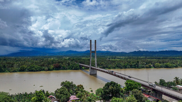 Macapagal Bridge Crossing Agusan River at Butuan City, Philippines