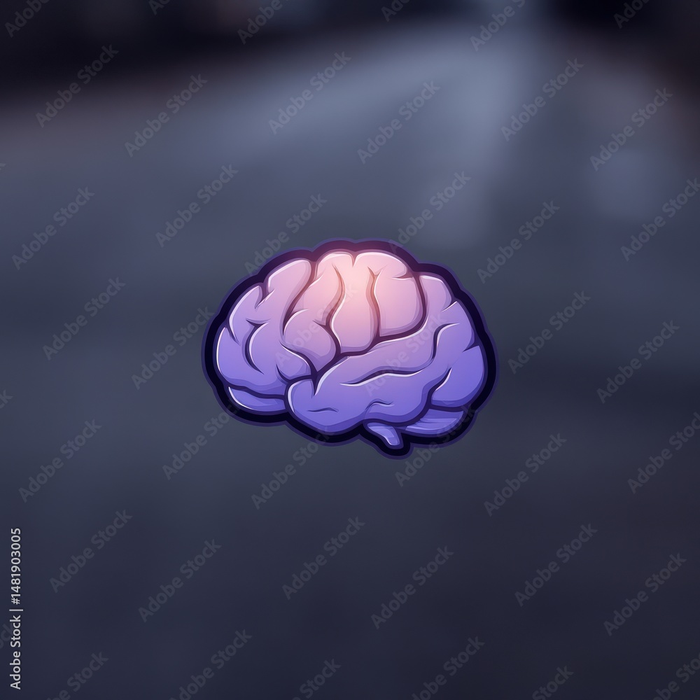 Aufkleber creative brain visualization representing cognitive strength and innovation in a vibrant setting hig