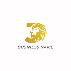 design creative letter J and head lion logo