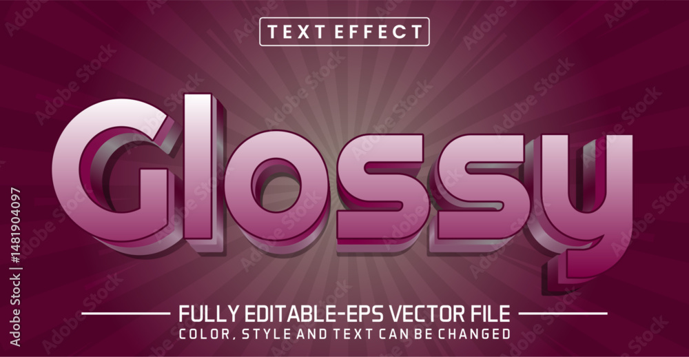 Poster glossy font text effect editable