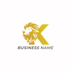 design logo combine lion head and letter K