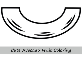 Cute Avocado Fruit Coloring For Kids