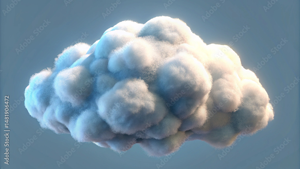 Aufkleber fluffy soft cloud 3d abstract design isolated background shape