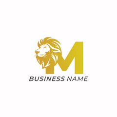 logo design combine letter M and lion head