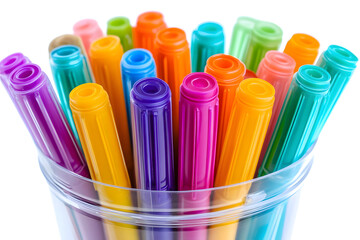 Colorful pens vibrant rainbow design